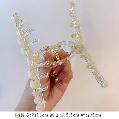 ヘアクリップ 大きめヘアアクセサリー黒 レディース 可愛いヘアアクセサリー ボリューム パールワニクリップ まとめ髪 簡単 ヘア小物 オフィスカジュアル 髪飾り 21SHIPIN-115