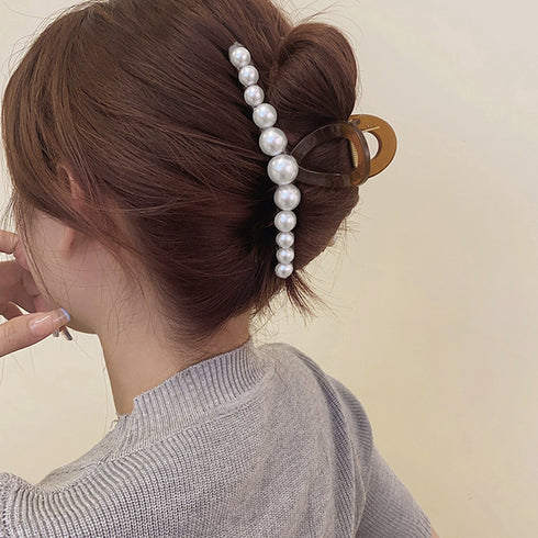 ヘアクリップ 大きめヘアアクセサリー黒 レディース 可愛いヘアアクセサリー ボリューム パールワニクリップ まとめ髪 簡単 ヘア小物 オフィスカジュアル 髪飾り 21SHIPIN-115