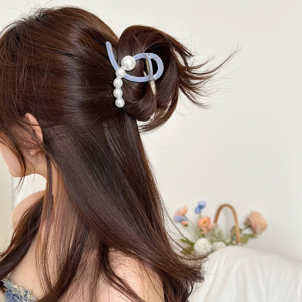 ヘアクリップ バンスクリップ パール付き