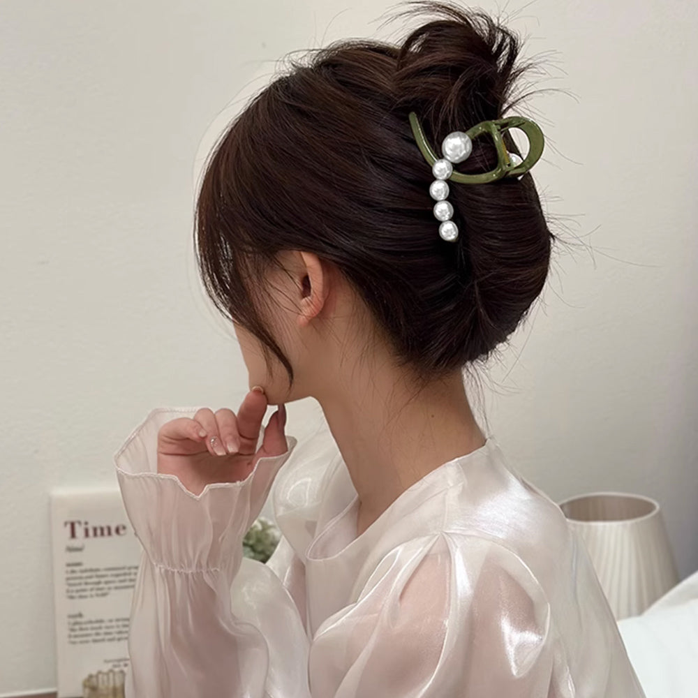 ヘアクリップ バンスクリップ パール付き