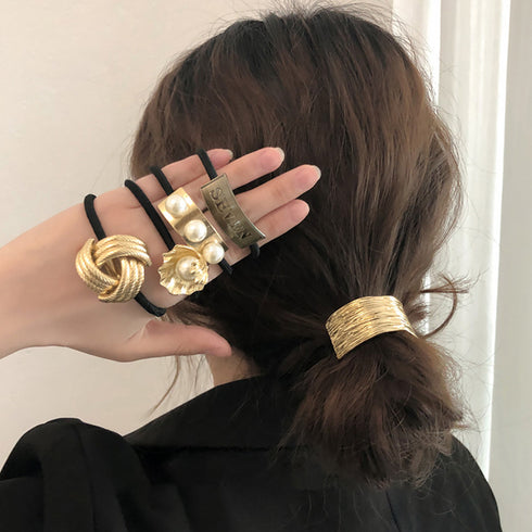 ヘアゴム ヘアアクセサリー レディース 選べる5タイプ 髪飾り ゴールド パール 通勤通学 シュシュ プチプラ小物 誕生日プレゼント ヘアアレンジグッズ 髪留め 21SHIPIN-117