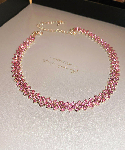 キラキラ ラインストーンネックレス 人気 ショートネックレス レディース プチプラアクセサリー 韓国風 ジュエリー 韓流 ギフト可愛い おしゃれ ビジュー 結婚式 21SHIPIN-118