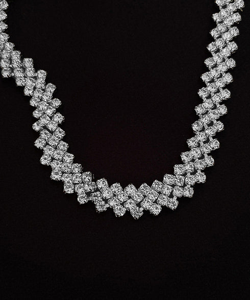 キラキラ ラインストーンネックレス 人気 ショートネックレス レディース プチプラアクセサリー 韓国風 ジュエリー 韓流 ギフト可愛い おしゃれ ビジュー 結婚式 21SHIPIN-118