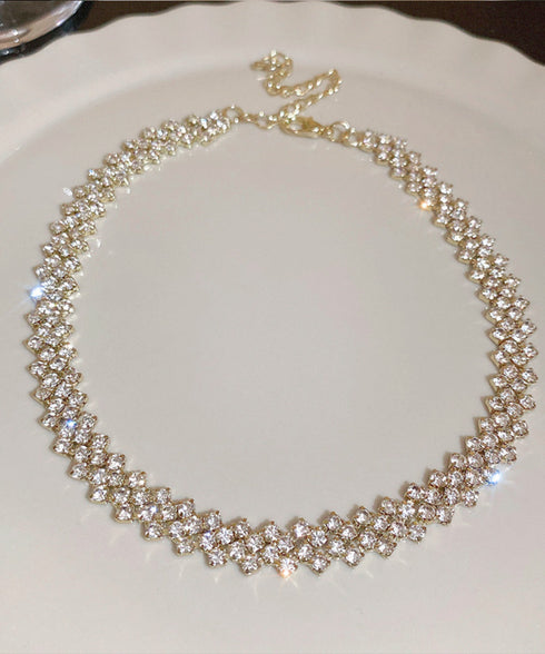 キラキラ ラインストーンネックレス 人気 ショートネックレス レディース プチプラアクセサリー 韓国風 ジュエリー 韓流 ギフト可愛い おしゃれ ビジュー 結婚式 21SHIPIN-118