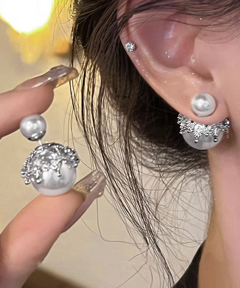 リバーシブルビッグパールピアスレディース 韓国風パールピアス 人魚の涙2WAYピアス 大ぶりスタッドピアス オルチャン 二粒パール 大人可愛 耳飾り 女性パーティ 21SHIPIN-119