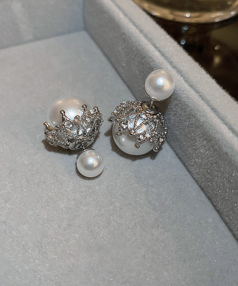 リバーシブルビッグパールピアスレディース 韓国風パールピアス 人魚の涙2WAYピアス 大ぶりスタッドピアス オルチャン 二粒パール 大人可愛 耳飾り 女性パーティ 21SHIPIN-119