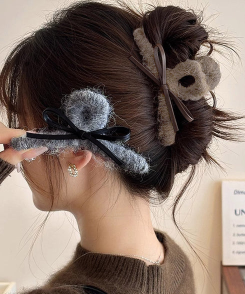 ヘアクリップバンスクリップ秋冬レディース リボンヘアアクセサリー韓国風可愛い しっかり挟めるまとめ髪簡単 オフィスカジュアル髪飾り 大人ヘアアレンジ ハーフアップ 21SHIPIN-122