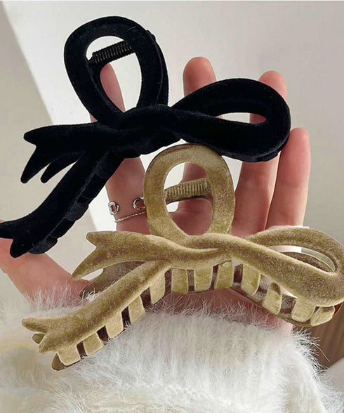 ツイストリボンヘアクリップ 韓国風髪留め ヘアアクセサリーバンスクリップ ベロア風起毛感 ツイストデザインヘアアクセ ヘアアレンジ 髪飾り大きめ ガーリーパーティ 21SHIPIN-123