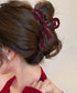 ツイストリボンヘアクリップ 韓国風髪留め ヘアアクセサリーバンスクリップ ベロア風起毛感 ツイストデザインヘアアクセ ヘアアレンジ 髪飾り大きめ ガーリーパーティ 21SHIPIN-123
