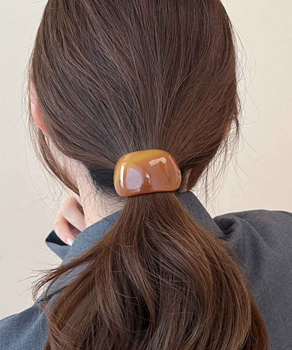 ミックスカラーカーブヘアゴムレトロお洒落