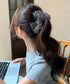 韓国風バンスクリップ リボンヘアクリップ レディースヘアアクセサリー 髪飾りギンガムチェック ガーリーまとめ髪 軽量ヘアアレンジ簡単上品髪留め オフィスカジュアル 21SHIPIN-130