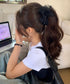 韓国風バンスクリップ リボンヘアクリップ レディースヘアアクセサリー 髪飾りギンガムチェック ガーリーまとめ髪 軽量ヘアアレンジ簡単上品髪留め オフィスカジュアル 21SHIPIN-130