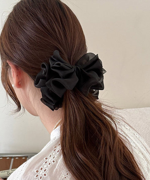 韓国風バンスクリップ リボンヘアクリップ レディースヘアアクセサリー 髪飾りギンガムチェック ガーリーまとめ髪 軽量ヘアアレンジ簡単上品髪留め オフィスカジュアル 21SHIPIN-130