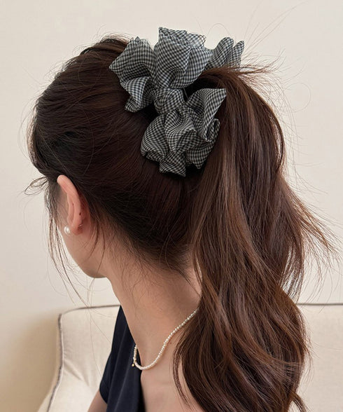 韓国風バンスクリップ リボンヘアクリップ レディースヘアアクセサリー 髪飾りギンガムチェック ガーリーまとめ髪 軽量ヘアアレンジ簡単上品髪留め オフィスカジュアル 21SHIPIN-130