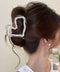 韓国風バンスクリップ クリアヘアクリップ パール調ヘアアクセサリー ビーズデザインヘアクリップ まとめ髪大人可愛い上品 フェミニン おしゃれヘアアクセハーフアップ 21SHIPIN-131