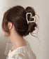 韓国風バンスクリップ クリアヘアクリップ パール調ヘアアクセサリー ビーズデザインヘアクリップ まとめ髪大人可愛い上品 フェミニン おしゃれヘアアクセハーフアップ 21SHIPIN-131