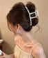 韓国風バンスクリップ クリアヘアクリップ パール調ヘアアクセサリー ビーズデザインヘアクリップ まとめ髪大人可愛い上品 フェミニン おしゃれヘアアクセハーフアップ 21SHIPIN-131