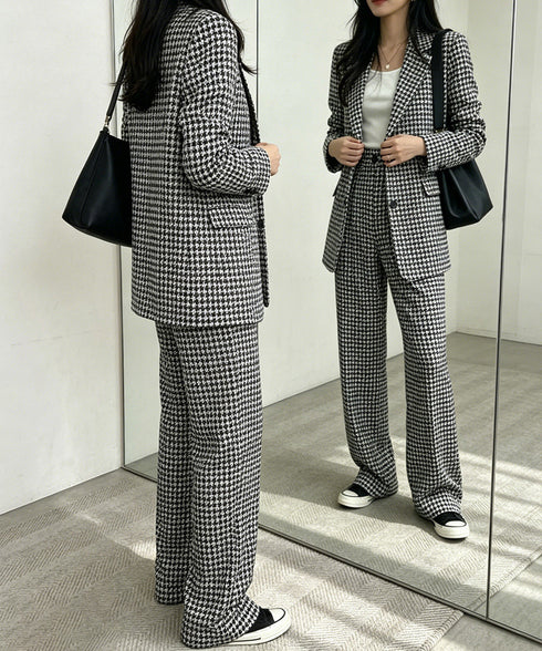 パンツスーツセット テーラードジャケット スーツワイドパンツ 上下セット セミワイドパンツ ゆったりシルエット 服 おしゃれボトムス オフィス 30代40代50代 21TZ-005
