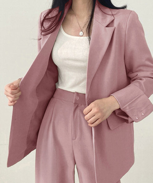 パンツスーツセット テーラードジャケット スーツワイドパンツ 上下セット セミワイドパンツ ゆったりシルエット 服 おしゃれボトムス オフィス 30代40代50代 21TZ-005
