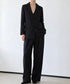 パンツスーツセット テーラードジャケット スーツワイドパンツ 上下セット セミワイドパンツ ゆったりシルエット 服 おしゃれボトムス オフィス 30代40代50代 21TZ-005