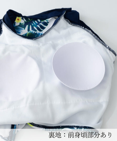 水着レディースタンキニ2点セットUVケア バックリボンフィットネス水着 花柄長袖トップス ショーツ 上下セット セパレート水着 韓国風 ハイウエスト バックシャン 21YONGYI-006