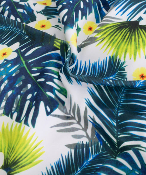 水着レディースタンキニ2点セットUVケア バックリボンフィットネス水着 花柄長袖トップス ショーツ 上下セット セパレート水着 韓国風 ハイウエスト バックシャン 21YONGYI-006