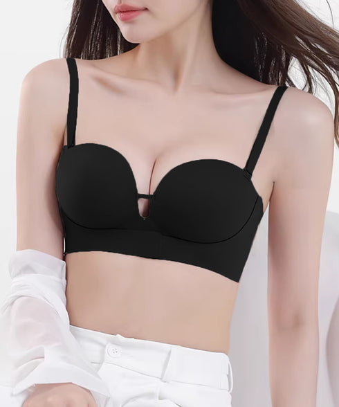 ブラジャー単品 ストラップレスブラ楽ちん ノンワイヤー 滑り止め 2WAYブラ シームレス 小胸ブラ ずれない 谷間見せ ドレスブラジャー 響きにくい 美胸下着 24INNA-001