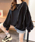 ステッチスウェット ゆったり トレーナー オーバーサイズ 長袖プルオーバー 体型カバー チュニックロンt ラウンドネック春秋服ビッグシルエット カジュアルトップス 24TPS-066
