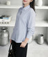サイドボタンタックシャツブラウス長袖春服 レディース オフィスカジュアル シャツ ウエストシェイプ ブラウス 襟付き 着やせトップス おしゃれ 秋服 30代40代 24TPS-079