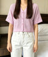 サマーニットカーディガン 透かし編み夏服 レディース クロップド丈 ニットトップス Vネック ニットボレロ 紫外線対策 冷房対策上着 コンパクト 羽織り着回し 24TPS-095