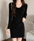 リブニットワンピース タイトワンピース レディース 韓国風 ミニワンピース きれいめ 重ね着ワンピ 大人カジュアル ベーシックワンピース 普段使いショートワンピ 24WPS-004