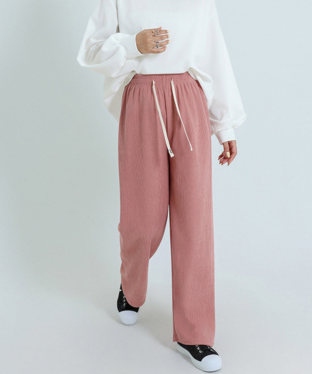 裏起毛 コーデュロイパンツ ハイウエスト