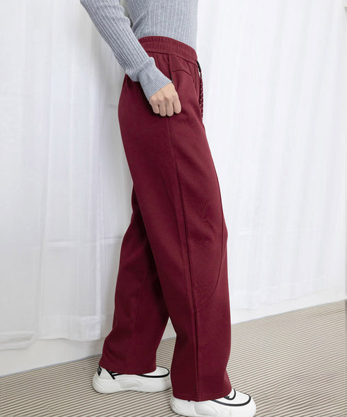 スウェットパンツ レディースロングパンツ ウエストゴム ワイドパンツ ハイウエスト リラックスパンツ ゆったり ストレートパンツ カジュアル 楽ちんイージーパンツ 24BDMS-006