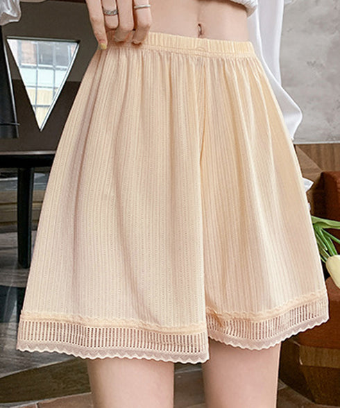 ペチコートパンツ 涼しい ナイトウエア ウエストゴム チラ見え防止 インナーウェア ハイウエスト インナーパンツ 春秋夏 見せパン 透け防止 可愛いルームパンツ 24BDMS-007