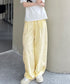 ワイドパンツハイウエストストレートパンツ ウエストゴム 着やせリラックスパンツ カジュアル 脚長ボトムス ゆったり 薄手ロングパンツ お洒落楽ちんイージーパンツ 24BDMS-010