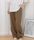 ワイドパンツハイウエストストレートパンツ ウエストゴム 着やせリラックスパンツ カジュアル 脚長ボトムス ゆったり 薄手ロングパンツ お洒落楽ちんイージーパンツ 24BDMS-010