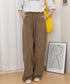 ワイドパンツハイウエストストレートパンツ ウエストゴム 着やせリラックスパンツ カジュアル 脚長ボトムス ゆったり 薄手ロングパンツ お洒落楽ちんイージーパンツ 24BDMS-010