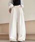 ワイドパンツウエストゴムストレートパンツ レディース ハイウエスト イージーパンツ 楽ちん リラックスパンツ カジュアル 無地 ロングパンツ 紐付き 薄手長ズボン 24BDMS-012