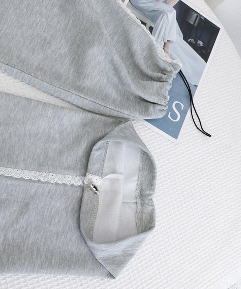 スウェットパンツサイドレースラインパンツ レディース ハイウエスト リラックスパンツ ウエストゴム ワイドパンツ ゆったり イージーパンツ 体型カバー ズボン秋冬 24BDMS-017