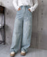 ダメージデニムパンツ ワイドレッグデニム レディース ハイウエスト ロングパンツ ウォッシュ加工 ストレートパンツ 着やせ 韓国風ジーパン ゆったり ボトムス脚長 24BDMS-018