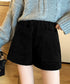 コーデュロイショートパンツ 裏起毛短パン レディース ポケット付き ショーパン ウエストゴム 美脚脚長 ホットパンツ 韓国風 ベーシックパンツ おしゃれ ボトムス 24BDMS-019