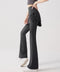 ヨガパンツ スカート付きセミフレアパンツ レディース ストレッチ フィットネスウェア ハイウエスト ヨガウェア 美尻美脚ジムウェア おしゃれ トレーニングパンツ 24BDMS-021
