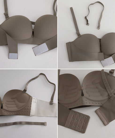 ブラジャー単品 ストラップレスブラ楽ちん ノンワイヤー 滑り止め 2WAYブラ シームレス 小胸ブラ ずれない 谷間見せ ドレスブラジャー 響きにくい 美胸下着 24INNA-001