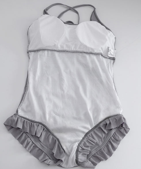 ボレロ付き ワンピース水着セット 韓国風 フリル付きスイムウェア クロスバックワンピース水着 カーディガン付き 水着2点セットアップ 着やせ 露出控えめ水着 夏海 24MZK-002