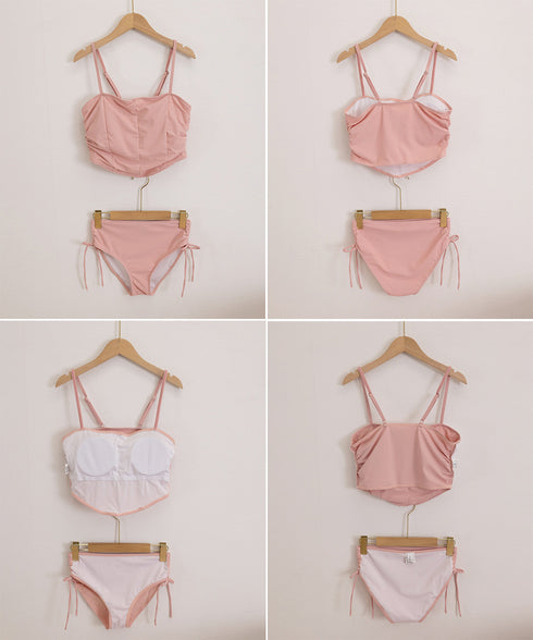 ビキニ 2点水着セット セパレート水着 キャミビキニ サイドリボンショートパンツ 上下セット 大人可愛い スイムウェア おしゃれ水着 水遊び 海辺夏 盛れる水着 24MZK-010