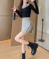 スリット入りキュロットスカート 露出防止 スポーツタイトスカート レディース ハイウエスト ミニ丈スカート春夏 インナーパンツ付き 膝上スカパン 着やせ 美脚脚長 24SKT-003