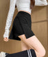 スリット入りキュロットスカート 露出防止 スポーツタイトスカート レディース ハイウエスト ミニ丈スカート春夏 インナーパンツ付き 膝上スカパン 着やせ 美脚脚長 24SKT-003