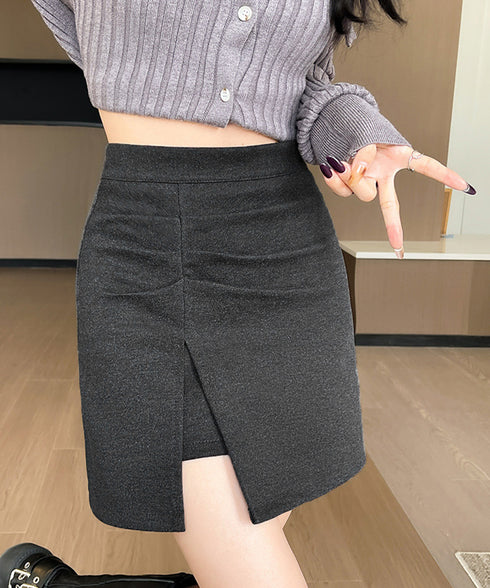ギャザーミニスカート 無地タイトスカート レディース インナーパンツ付き ショート丈スカート ハイウエスト 膝上丈スカート お洒落ボトムス 美尻美脚スカート韓国風 24SKT-005