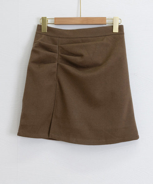 ギャザーミニスカート 無地タイトスカート レディース インナーパンツ付き ショート丈スカート ハイウエスト 膝上丈スカート お洒落ボトムス 美尻美脚スカート韓国風 24SKT-005