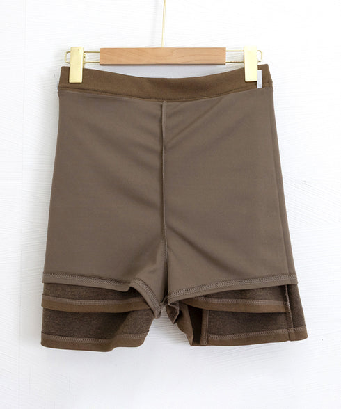 ギャザーミニスカート 無地タイトスカート レディース インナーパンツ付き ショート丈スカート ハイウエスト 膝上丈スカート お洒落ボトムス 美尻美脚スカート韓国風 24SKT-005